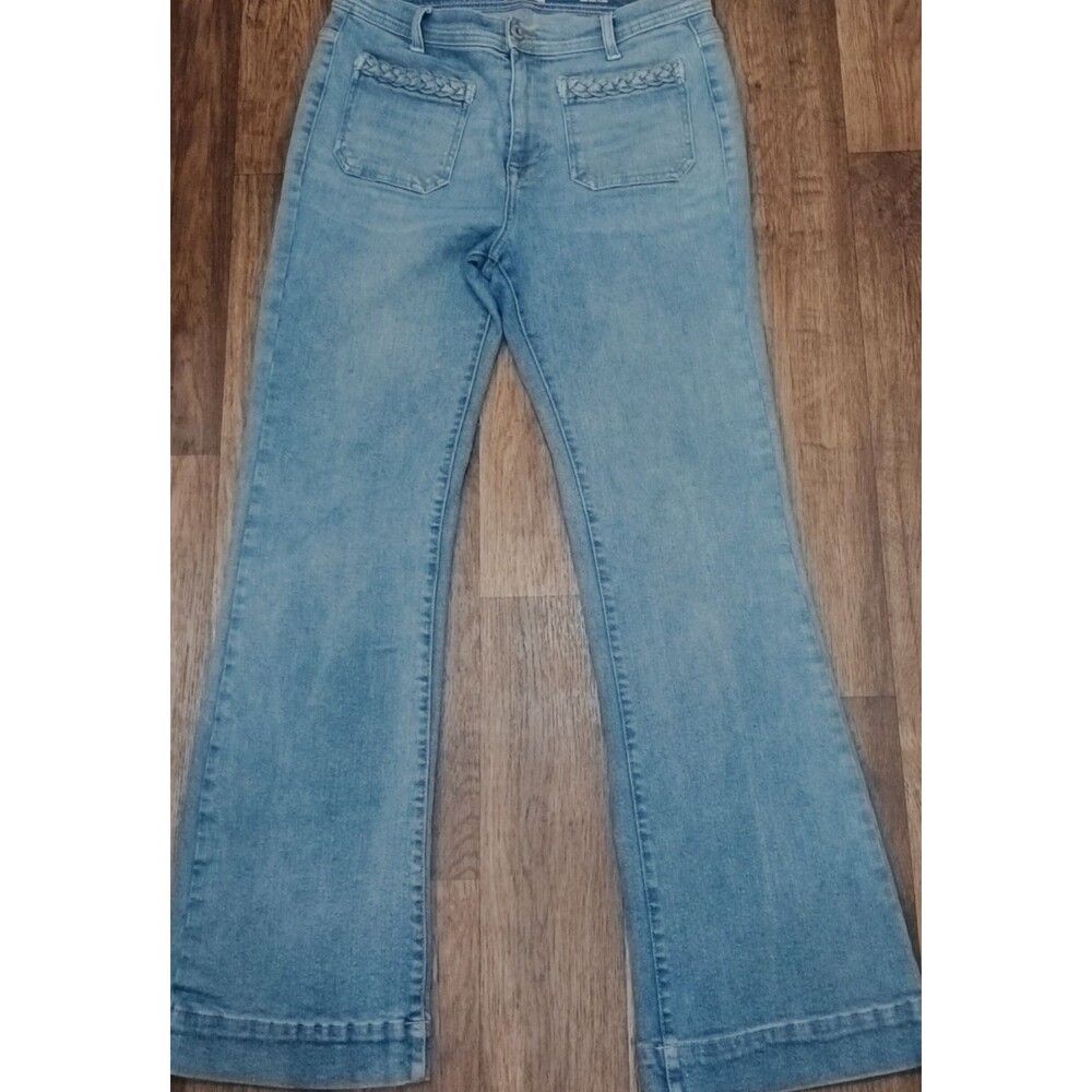 Kensie High Rise Flare Jeans Women 10/30 Light Wash Vintage Luxe